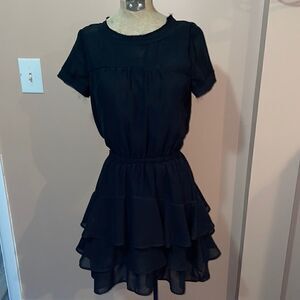 ✨Converse One Star Black Ruffle Chiffon dress